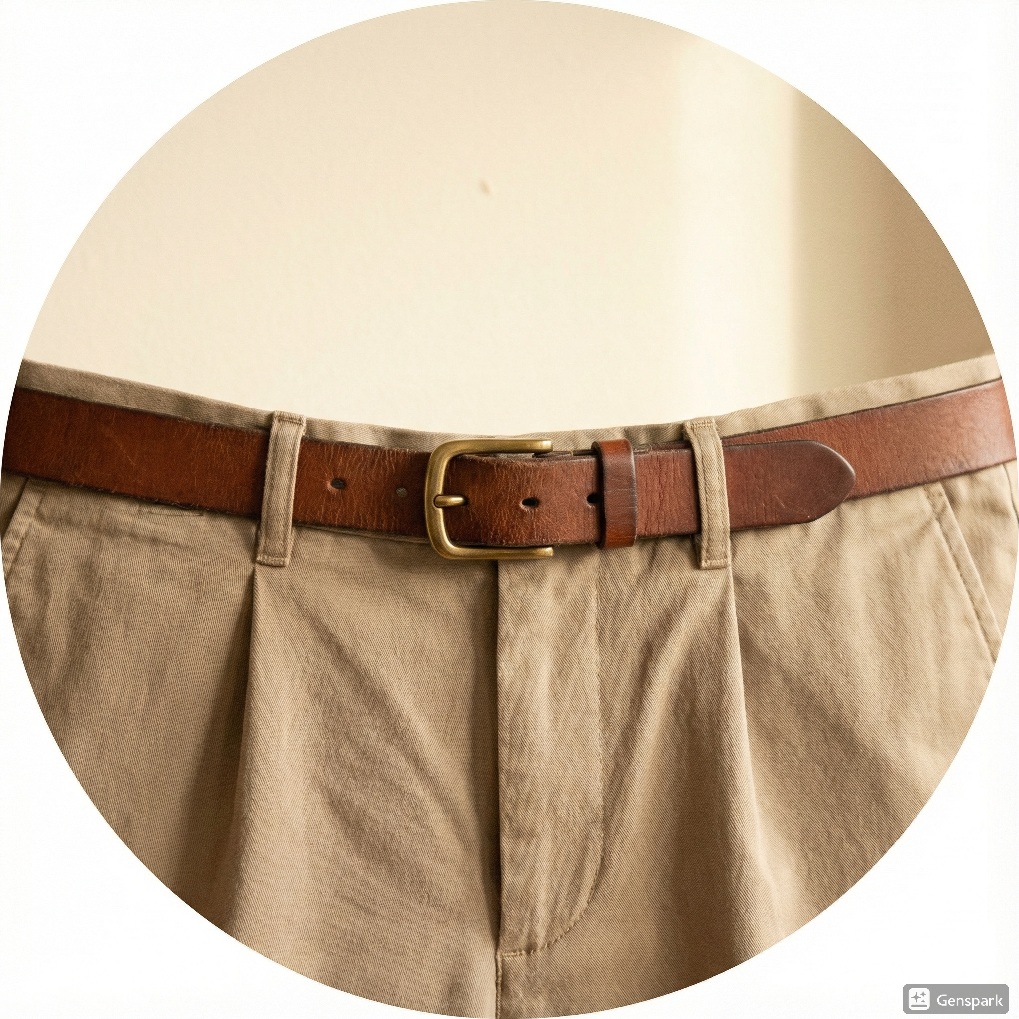 Men’s Premium Brown Leather Belt – Classic Buckle Style